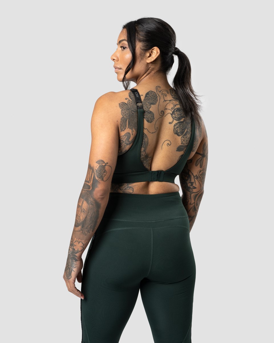 ICIW Ultimate Tränings Dragkedja Sports Bra Deep Mörkgröna | 546297SIO