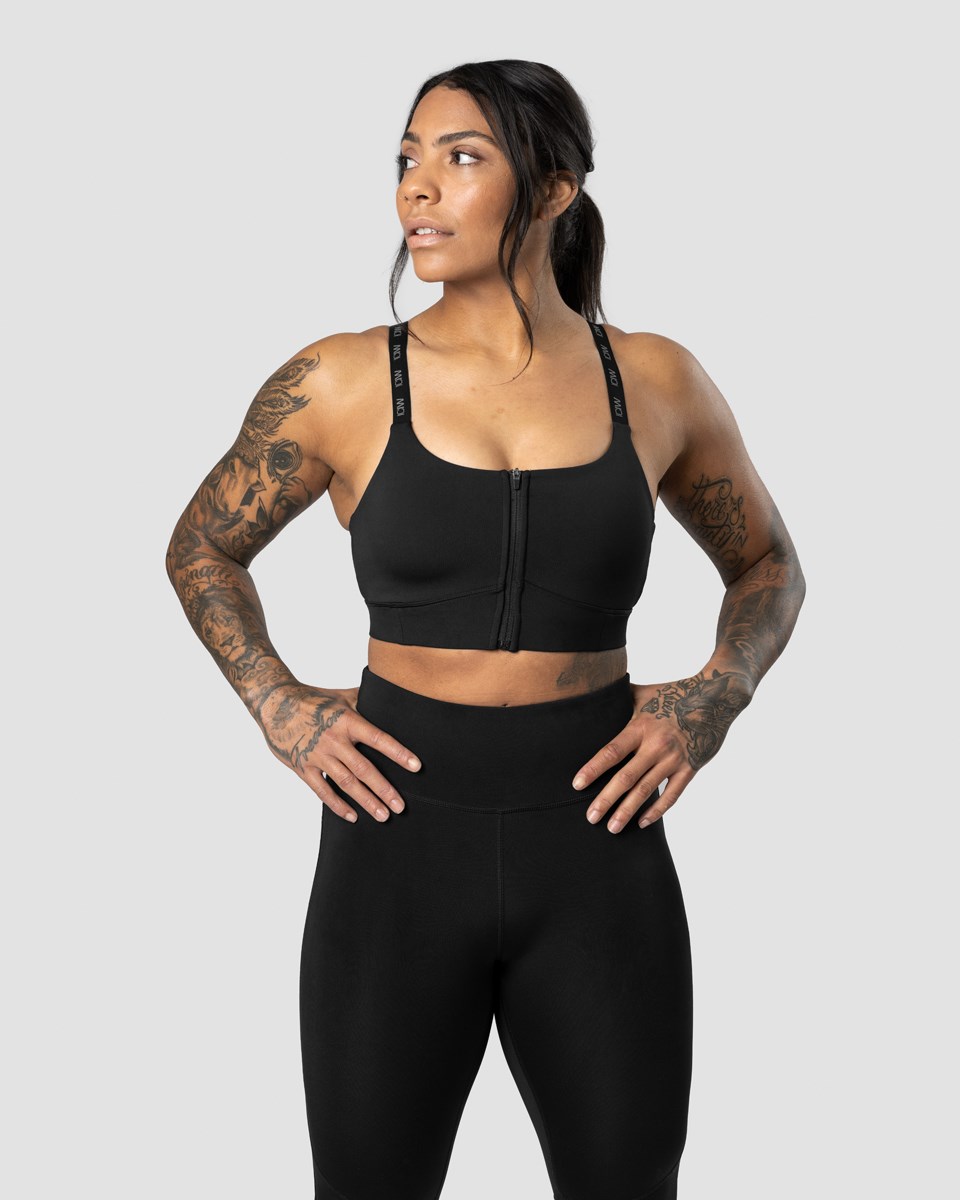 ICIW Ultimate Tränings Dragkedja Sports Bra Svarta | 578649GCI