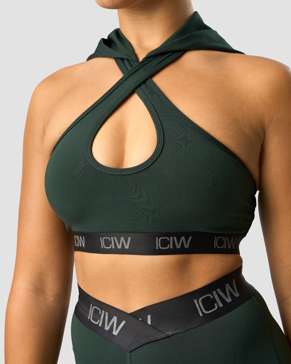 ICIW Ultimate Tränings Hoodie Sports Bra Deep Mörkgröna | 427186UCX