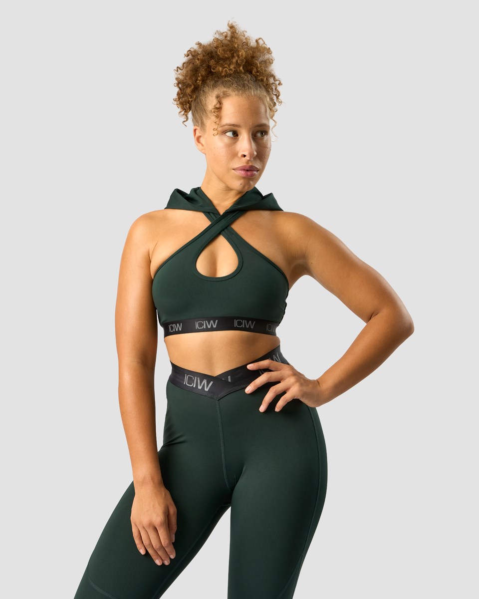 ICIW Ultimate Tränings Hoodie Sports Bra Deep Mörkgröna | 427186UCX