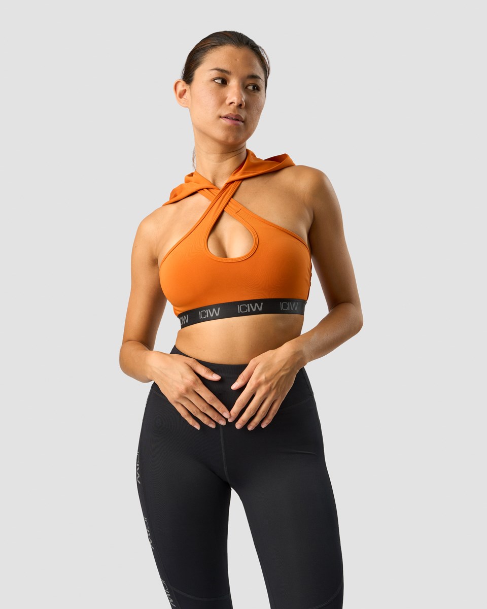 ICIW Ultimate Tränings Hoodie Sports Bra Amber Orange | 647219YND