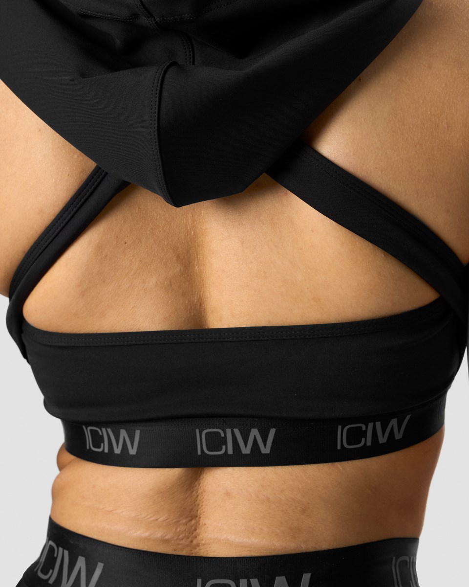 ICIW Ultimate Tränings Hoodie Sports Bra Svarta | 853074WZT