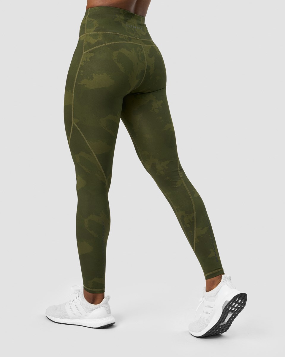 ICIW Ultimate Tränings Tights Wmn Camo Mörkgröna | 485763CXH