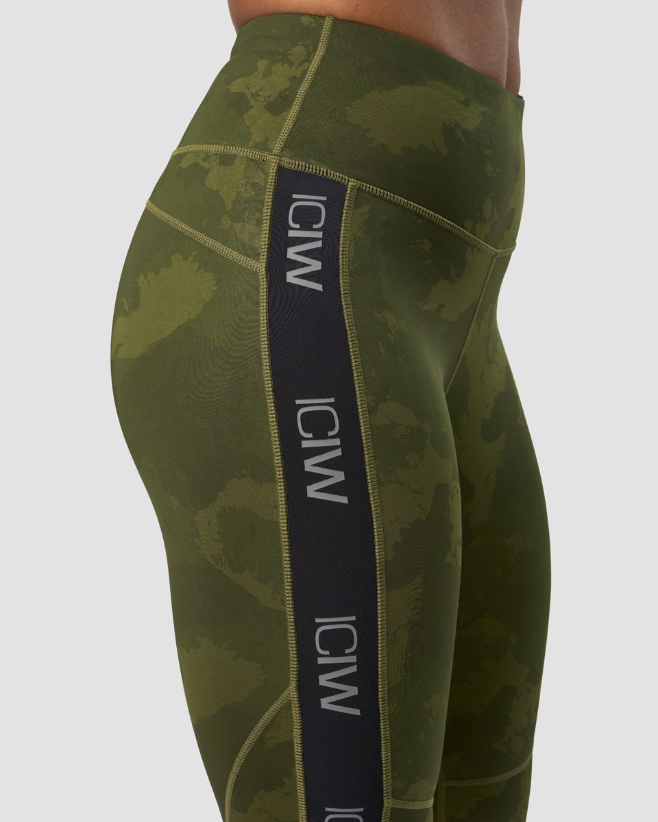 ICIW Ultimate Tränings Tights Wmn Camo Mörkgröna | 485763CXH