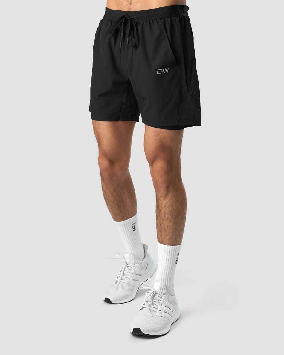 ICIW Workout 2-in-1 Shorts Svarta | 502976BEF