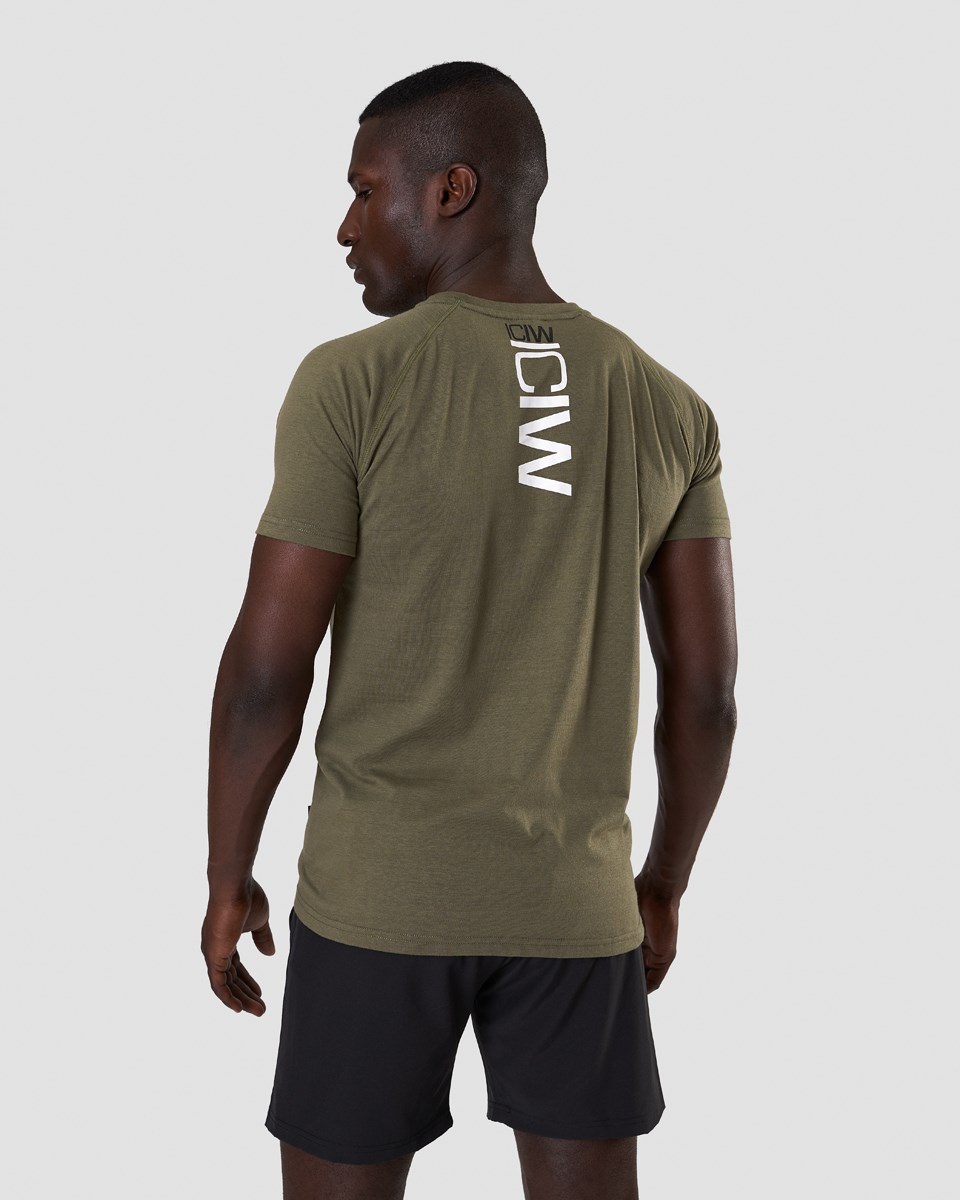 ICIW Workout Tri-Blend T-shirt Army Mörkgröna | 674105HLG