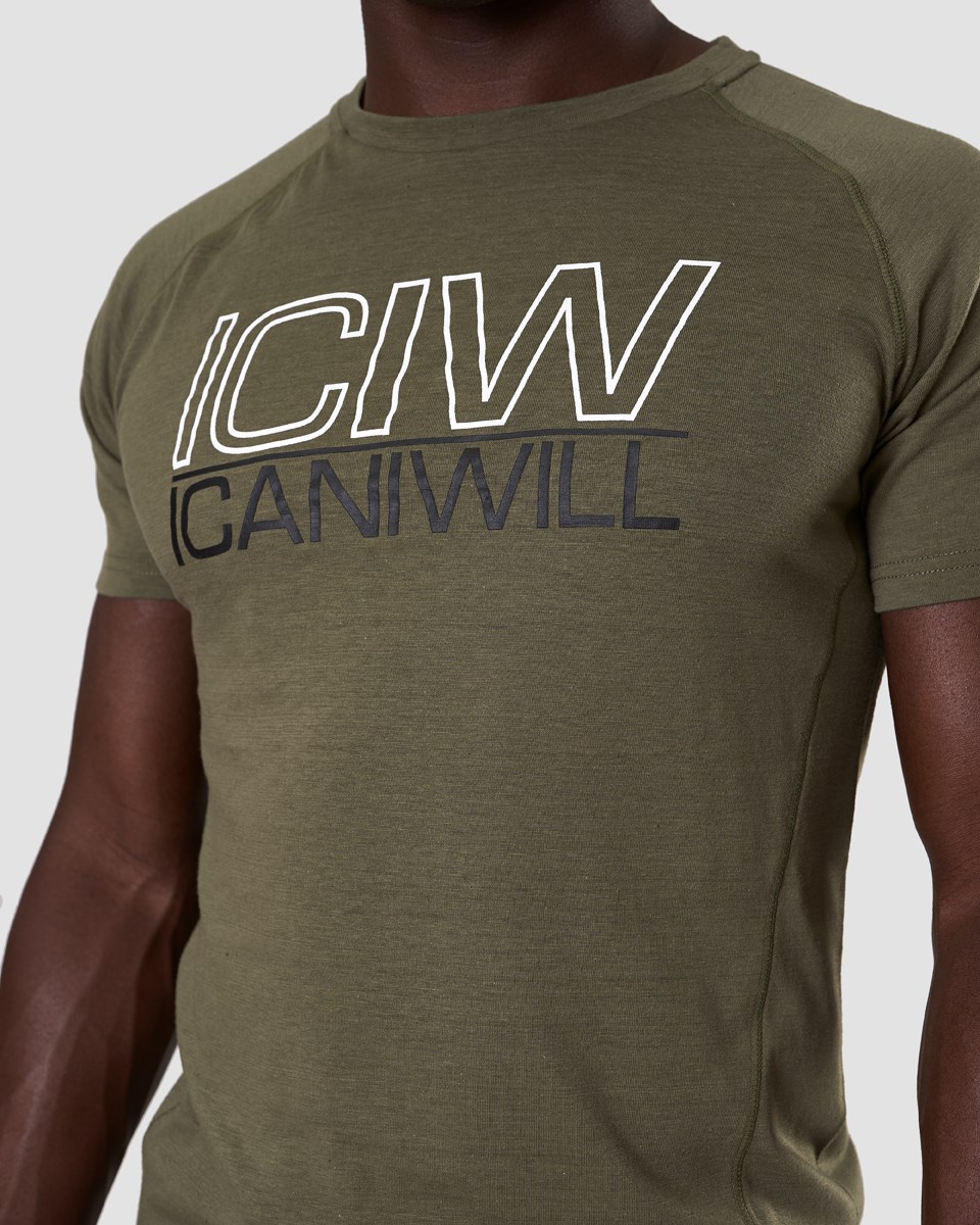 ICIW Workout Tri-Blend T-shirt Army Mörkgröna | 674105HLG